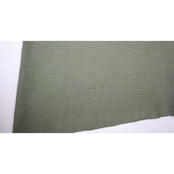 CHICO'S WOMEN'S GREEN RIBBED SHORT SLEEVE ASYMMETRICAL SWEATER - SIZE 1 - Picture 5 of 7